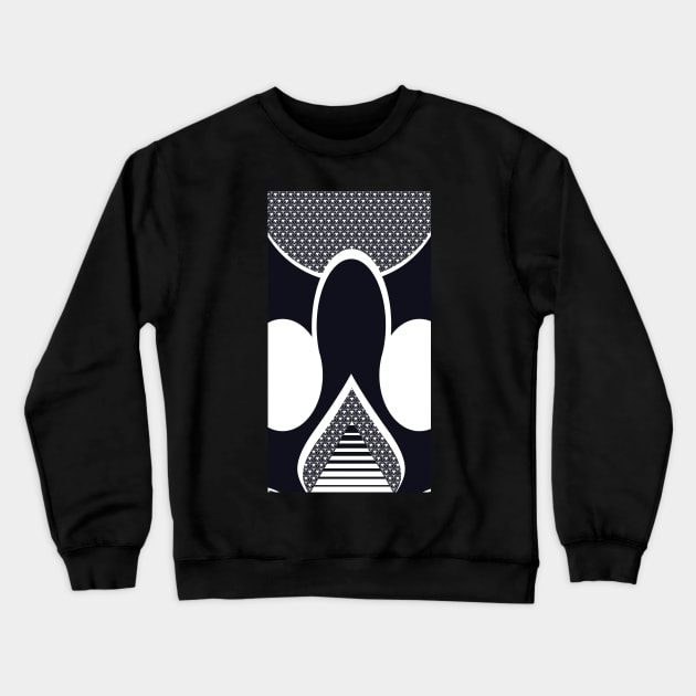 Sacred Geometry Navy blue and white Crewneck Sweatshirt by Manafold